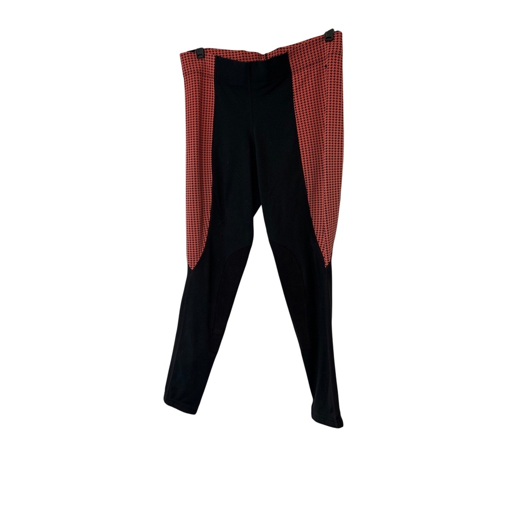 Kerrits Riding Breeches Women Large Black Red Houndstooth Knee Patch Equestrian